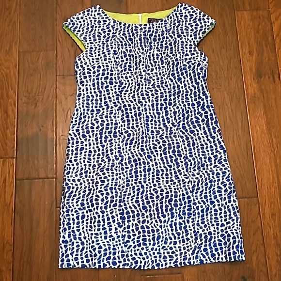 Signature by Robbie Bee royal blue & white giraffe print dress size 14 - Picture 1 of 7